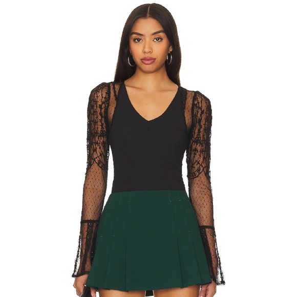 Free People Tops - NWT FREE PEOPLE Who's That Girl Black Long Sleeve Top